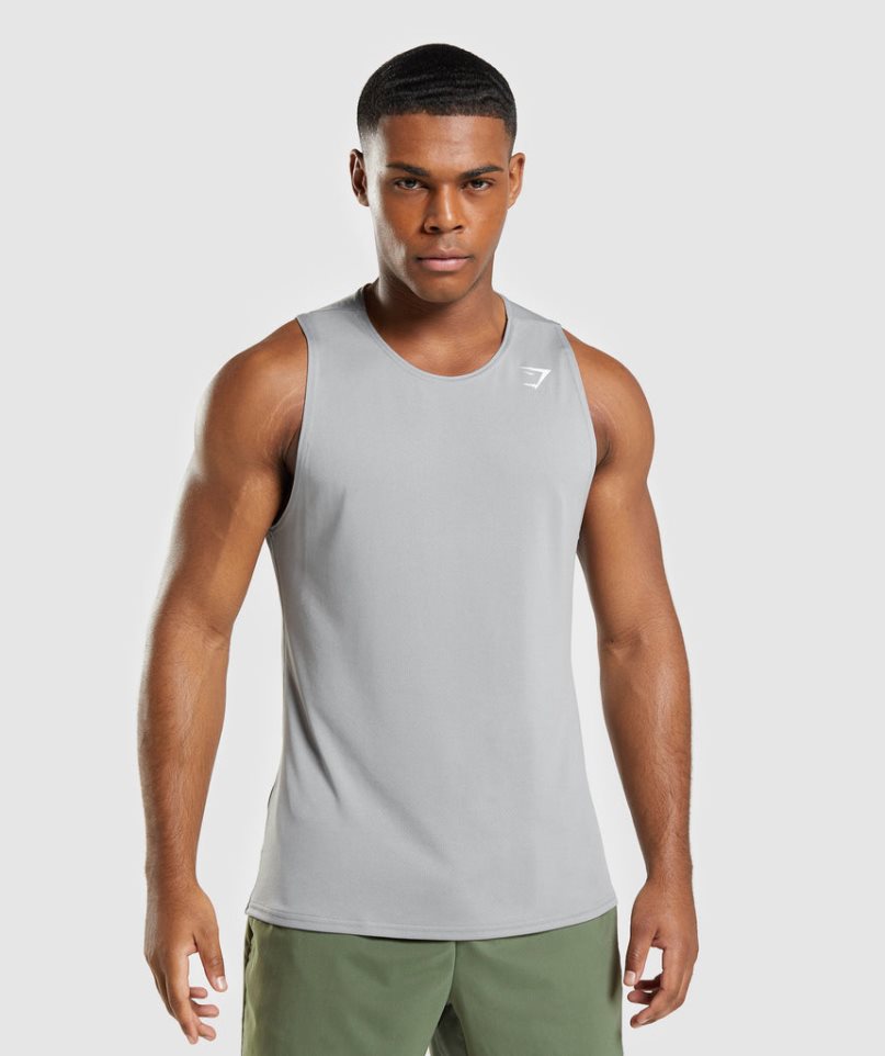 Men\'s Gymshark Arrival Tanks Light Grey | CA 15DA07